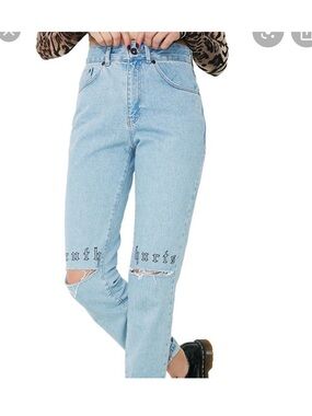 The Ragged Priest Denim Straight Leg Jeans Truth Hurts Light Wash Size 26 Blue